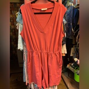 New! Rose pink Zenana Romper. Sz 1X.